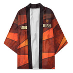 Taharqa Kimono with Warrior Portrait, Lion of Kush Title and Bold Red Defender of Africa - African Pride