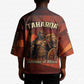 Taharqa Kimono with Warrior Portrait, Lion of Kush Title and Bold Red Defender of Africa - African Pride