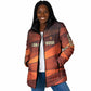 Taharqa Padded Jacket with Warrior Portrait, Lion of Kush Title and Bold Red Defender of Africa - African Pride