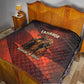 Taharqa Quilt with Warrior Portrait, Lion of Kush Title and Bold Red Defender of Africa - African Pride