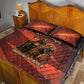 Taharqa Quilt Bed Set with Warrior Portrait, Lion of Kush Title and Bold Red Defender of Africa - African Pride