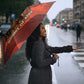 Taharqa Umbrella with Warrior Portrait, Lion of Kush Title and Bold Red Defender of Africa - African Pride
