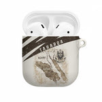 Taharqa AirPods Case with Ancient Map Illustration, King of Two Lands Title and Kush Egypt Temple - African Pride