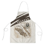 Taharqa Apron with Ancient Map Illustration, King of Two Lands Title and Kush Egypt Temple - African Pride