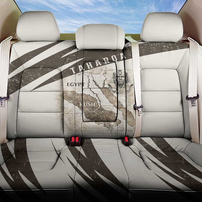 Taharqa Back Car Seat Cover with Ancient Map Illustration, King of Two Lands Title and Kush Egypt Temple - African Pride