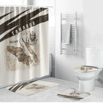 Taharqa Bathroom Set with Ancient Map Illustration, King of Two Lands Title and Kush Egypt Temple - African Pride