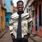 Taharqa Bomber Jacket with Ancient Map Illustration, King of Two Lands Title and Kush Egypt Temple - African Pride