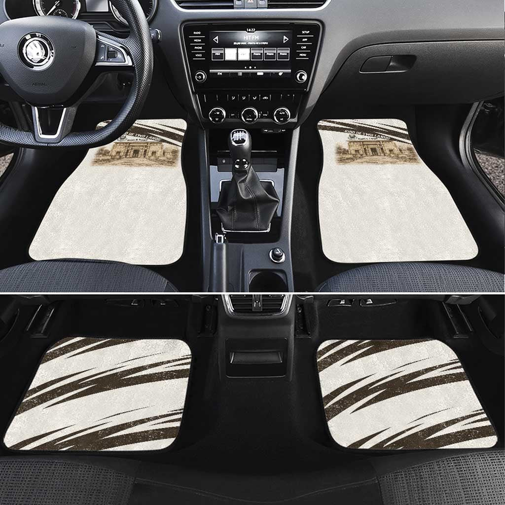 Taharqa Car Mats with Ancient Map Illustration, King of Two Lands Title and Kush Egypt Temple - African Pride
