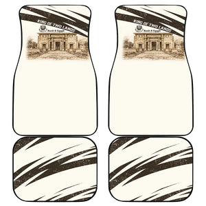 Taharqa Car Mats with Ancient Map Illustration, King of Two Lands Title and Kush Egypt Temple - African Pride