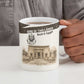Taharqa Ceramic Mug with Ancient Map Illustration, King of Two Lands Title and Kush Egypt Temple - African Pride