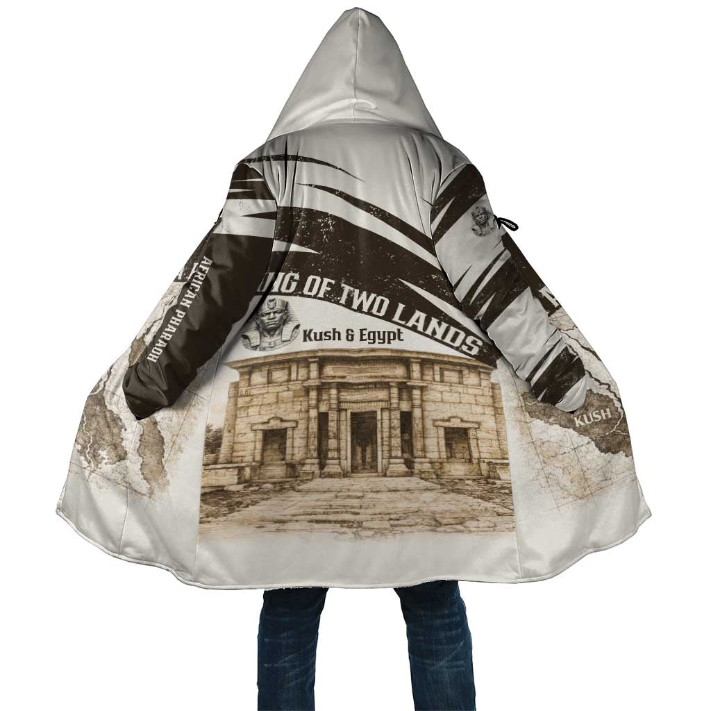 Taharqa Cloak with Ancient Map Illustration, King of Two Lands Title and Kush Egypt Temple - African Pride