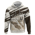 Taharqa Hoodie with Ancient Map Illustration, King of Two Lands Title and Kush Egypt Temple - African Pride