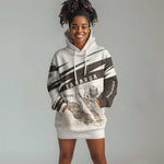 Taharqa Hoodie Dress with Ancient Map Illustration, King of Two Lands Title and Kush Egypt Temple - African Pride