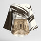 Taharqa Kimono Sleeve Blouse with Ancient Map Illustration, King of Two Lands Title and Kush Egypt Temple - African Pride