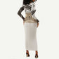 Taharqa Long Sleeve Bodycon Dress with Ancient Map Illustration, King of Two Lands Title and Kush Egypt Temple - African Pride
