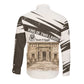 Taharqa Long Sleeve Button Shirt with Ancient Map Illustration, King of Two Lands Title and Kush Egypt Temple - African Pride
