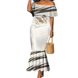 Taharqa Mermaid Dress with Ancient Map Illustration, King of Two Lands Title and Kush Egypt Temple - African Pride