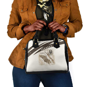 Taharqa Shoulder Handbag with Ancient Map Illustration, King of Two Lands Title and Kush Egypt Temple - African Pride