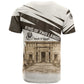 Taharqa T shirt with Ancient Map Illustration, King of Two Lands Title and Kush Egypt Temple - African Pride