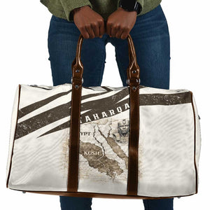 Taharqa Travel Bag with Ancient Map Illustration, King of Two Lands Title and Kush Egypt Temple - African Pride