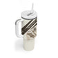 Taharqa Tumbler With Handle with Ancient Map Illustration, King of Two Lands Title and Kush Egypt Temple - African Pride