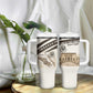 Taharqa Tumbler With Handle with Ancient Map Illustration, King of Two Lands Title and Kush Egypt Temple - African Pride