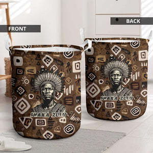Shaka Zulu Laundry Basket Monochrome Portrait Zulu Kingdom Heritage Unconquered Spirit Warrior Legacy Theme - African Pride