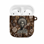 Shaka Zulu AirPods Case Monochrome Portrait Zulu Kingdom Heritage Unconquered Spirit Warrior Legacy Theme - African Pride