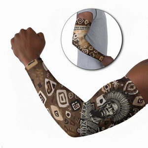 Shaka Zulu Arm Sleeves Monochrome Portrait Zulu Kingdom Heritage Unconquered Spirit Warrior Legacy Theme - African Pride