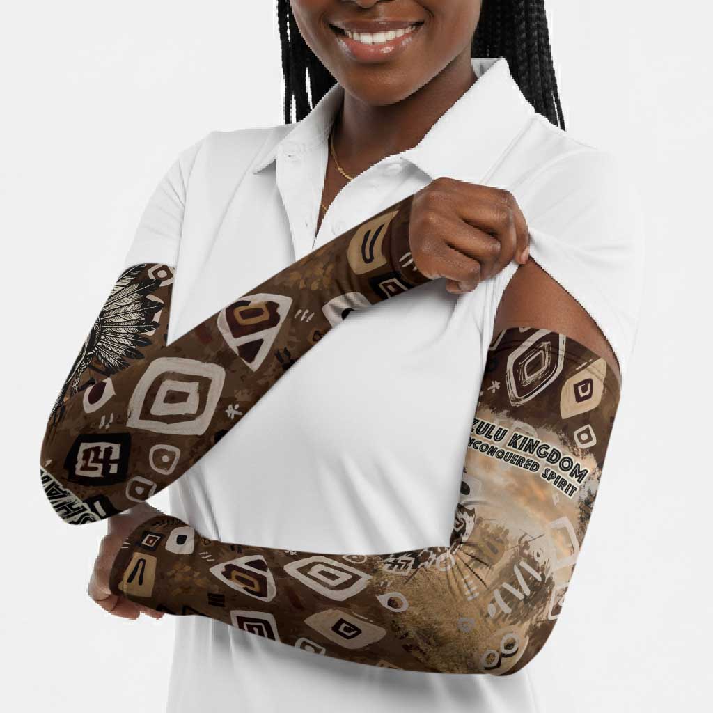 Shaka Zulu Arm Sleeves Monochrome Portrait Zulu Kingdom Heritage Unconquered Spirit Warrior Legacy Theme - African Pride