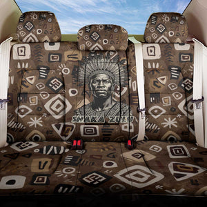 Shaka Zulu Back Car Seat Cover Monochrome Portrait Zulu Kingdom Heritage Unconquered Spirit Warrior Legacy Theme - African Pride