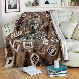 Shaka Zulu Blanket Monochrome Portrait Zulu Kingdom Heritage Unconquered Spirit Warrior Legacy Theme - African Pride