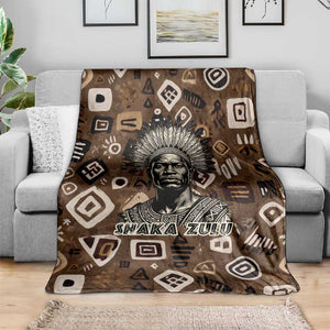 Shaka Zulu Blanket Monochrome Portrait Zulu Kingdom Heritage Unconquered Spirit Warrior Legacy Theme - African Pride