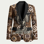 Shaka Zulu Blazer Monochrome Portrait Zulu Kingdom Heritage Unconquered Spirit Warrior Legacy Theme - African Pride