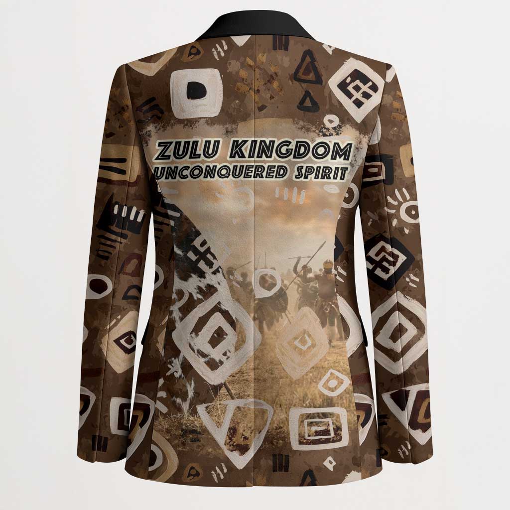 Shaka Zulu Blazer Monochrome Portrait Zulu Kingdom Heritage Unconquered Spirit Warrior Legacy Theme - African Pride