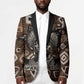 Shaka Zulu Blazer Monochrome Portrait Zulu Kingdom Heritage Unconquered Spirit Warrior Legacy Theme - African Pride