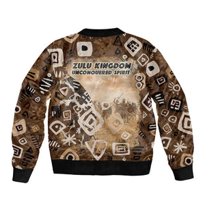 Shaka Zulu Bomber Jacket Monochrome Portrait Zulu Kingdom Heritage Unconquered Spirit Warrior Legacy Theme - African Pride