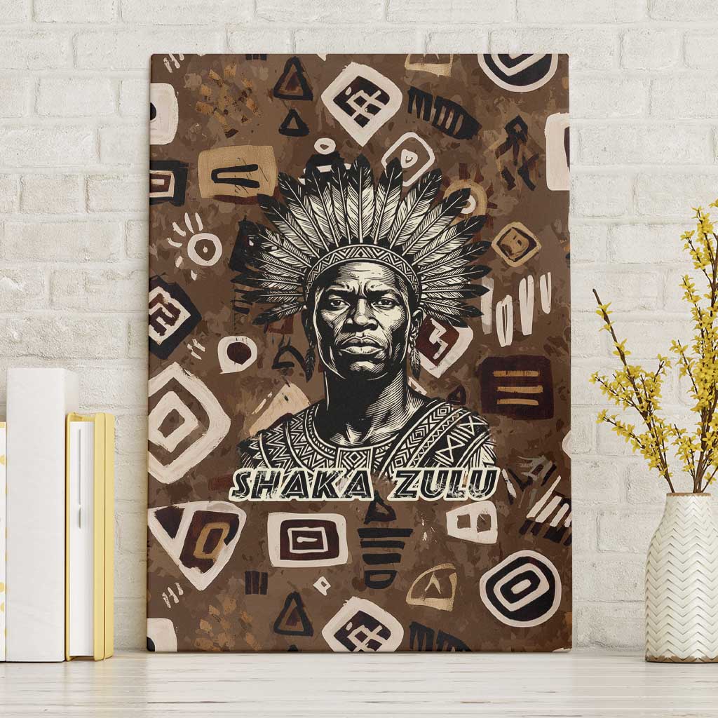 Shaka Zulu Canvas Wall Art Monochrome Portrait Zulu Kingdom Heritage Unconquered Spirit Warrior Legacy Theme - African Pride