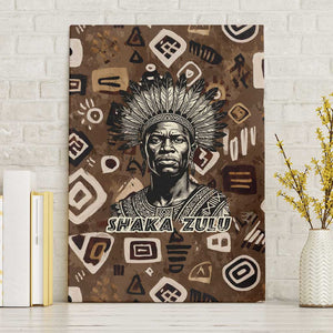 Shaka Zulu Canvas Wall Art Monochrome Portrait Zulu Kingdom Heritage Unconquered Spirit Warrior Legacy Theme - African Pride