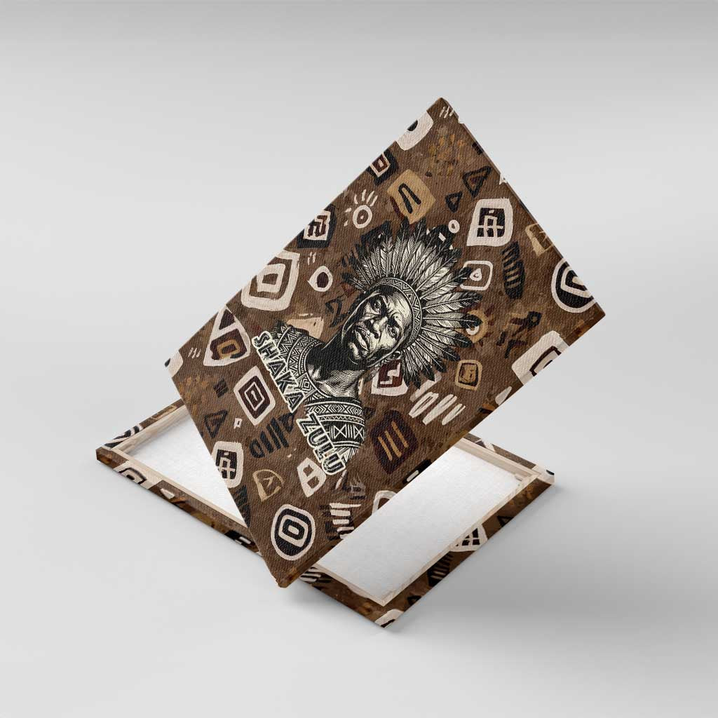 Shaka Zulu Canvas Wall Art Monochrome Portrait Zulu Kingdom Heritage Unconquered Spirit Warrior Legacy Theme - African Pride