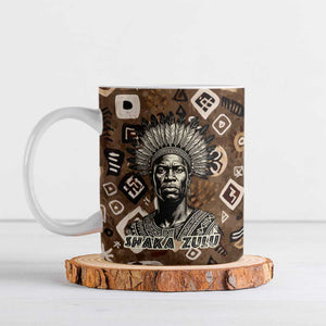 Shaka Zulu Ceramic Mug Monochrome Portrait Zulu Kingdom Heritage Unconquered Spirit Warrior Legacy Theme - African Pride