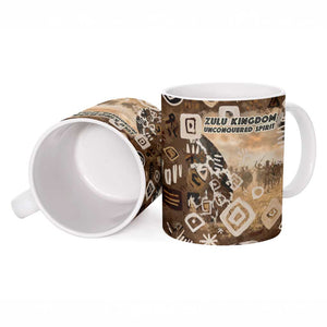 Shaka Zulu Ceramic Mug Monochrome Portrait Zulu Kingdom Heritage Unconquered Spirit Warrior Legacy Theme - African Pride