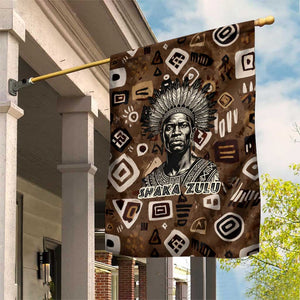 Shaka Zulu Garden Flag Monochrome Portrait Zulu Kingdom Heritage Unconquered Spirit Warrior Legacy Theme - African Pride
