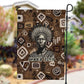 Shaka Zulu Garden Flag Monochrome Portrait Zulu Kingdom Heritage Unconquered Spirit Warrior Legacy Theme - African Pride