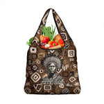 Shaka Zulu Grocery Bag Monochrome Portrait Zulu Kingdom Heritage Unconquered Spirit Warrior Legacy Theme - African Pride