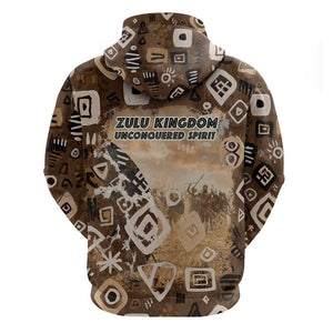 Shaka Zulu Hoodie Monochrome Portrait Zulu Kingdom Heritage Unconquered Spirit Warrior Legacy Theme - African Pride