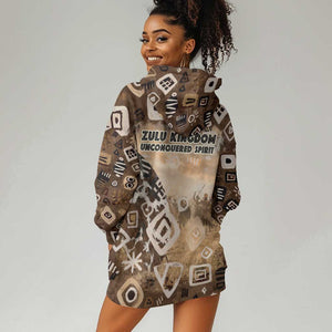 Shaka Zulu Hoodie Dress Monochrome Portrait Zulu Kingdom Heritage Unconquered Spirit Warrior Legacy Theme - African Pride