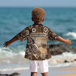 Shaka Zulu Kid Hawaiian Shirt Monochrome Portrait Zulu Kingdom Heritage Unconquered Spirit Warrior Legacy Theme - African Pride