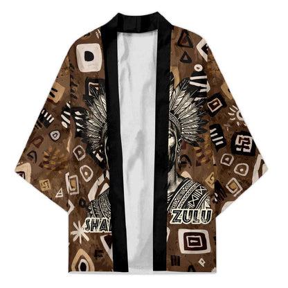 Shaka Zulu Kimono Monochrome Portrait Zulu Kingdom Heritage Unconquered Spirit Warrior Legacy Theme - African Pride