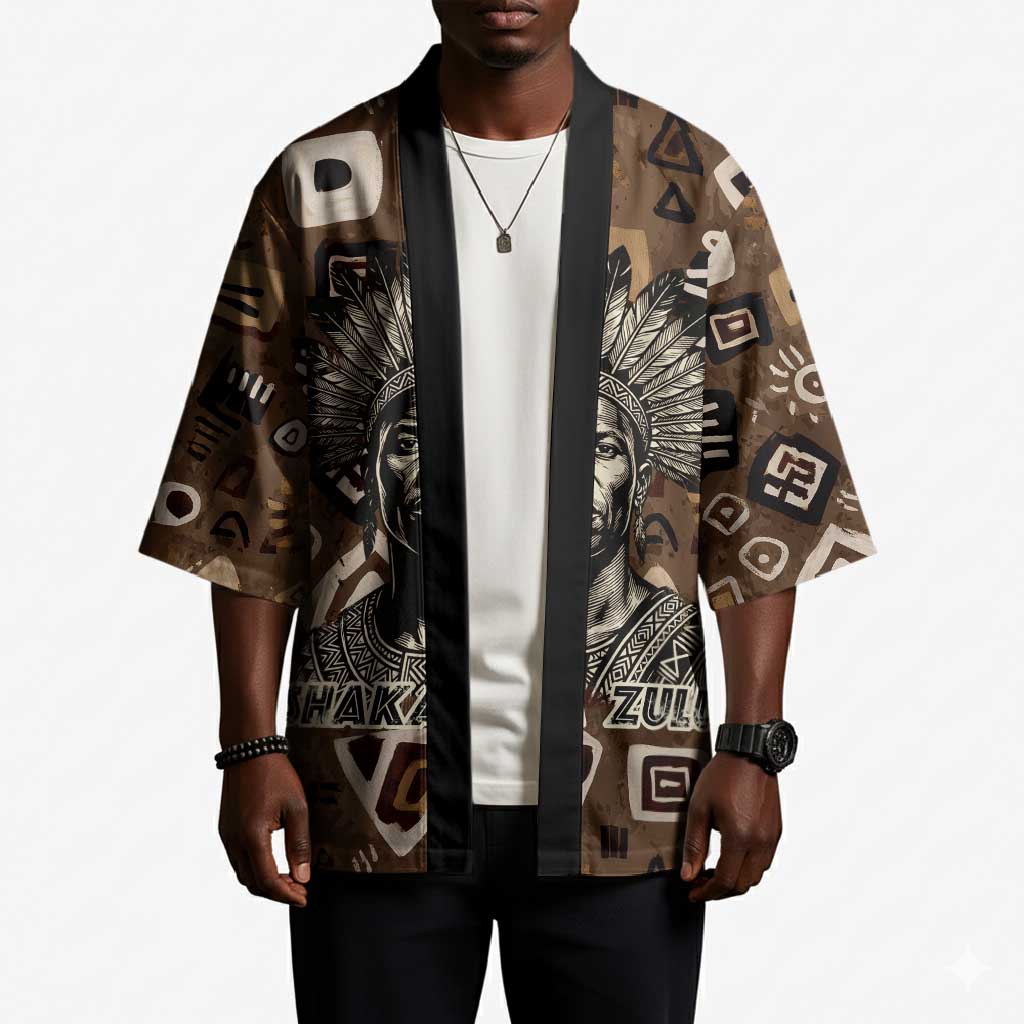 Shaka Zulu Kimono Monochrome Portrait Zulu Kingdom Heritage Unconquered Spirit Warrior Legacy Theme - African Pride